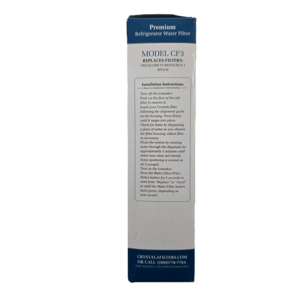 CRYSTALA CF3 Frigidaire Replacement Refrigerator Water Filter WF3CB NEW SEALED - Picture 5 of 8